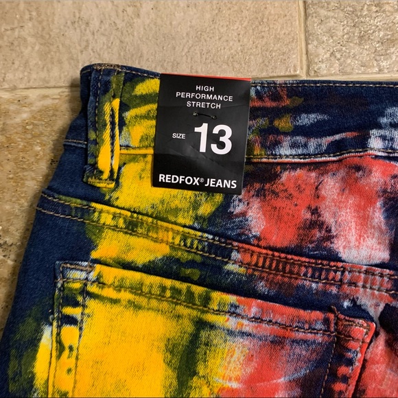 Redfox High Rise Destroyed Painted Skinny Jeans 13 - Picture 12 of 13